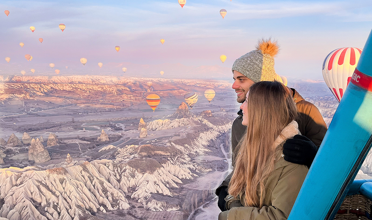 Itinerario 7 días en Turquía, vista panorámica en globo de la Capadocia.