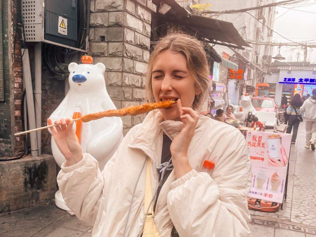 Brocheta de pollo. guía para viajar a China