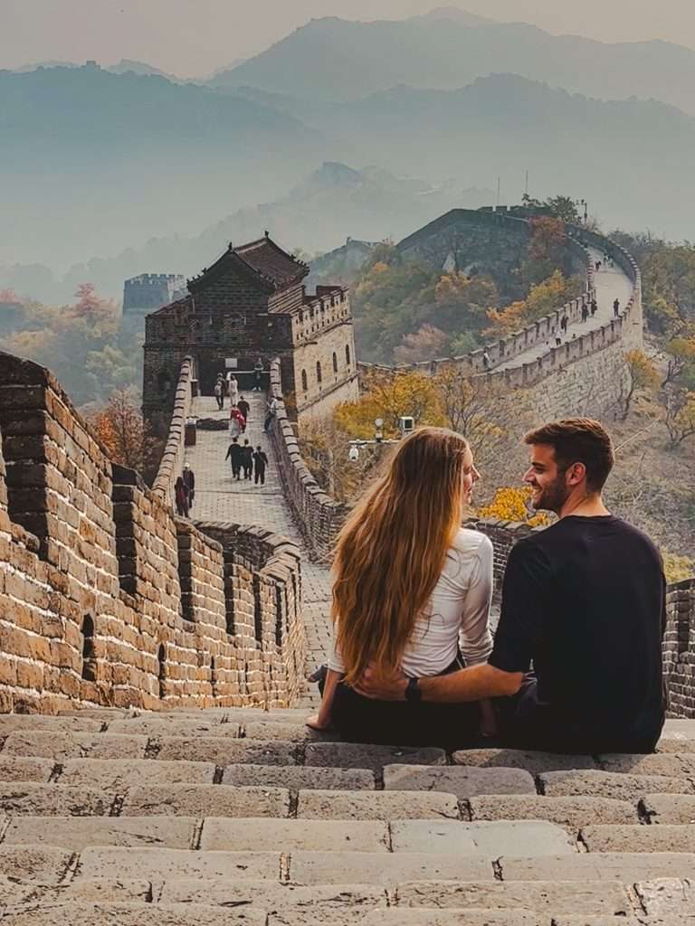 Gran Muralla China en Mutianyu vista desde la ruta oeste