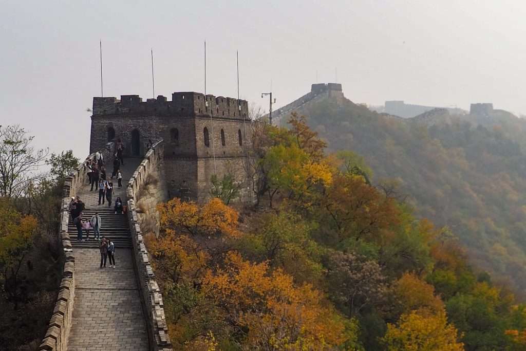 Gran Muralla China en Mutianyu vista desde la ruta oeste