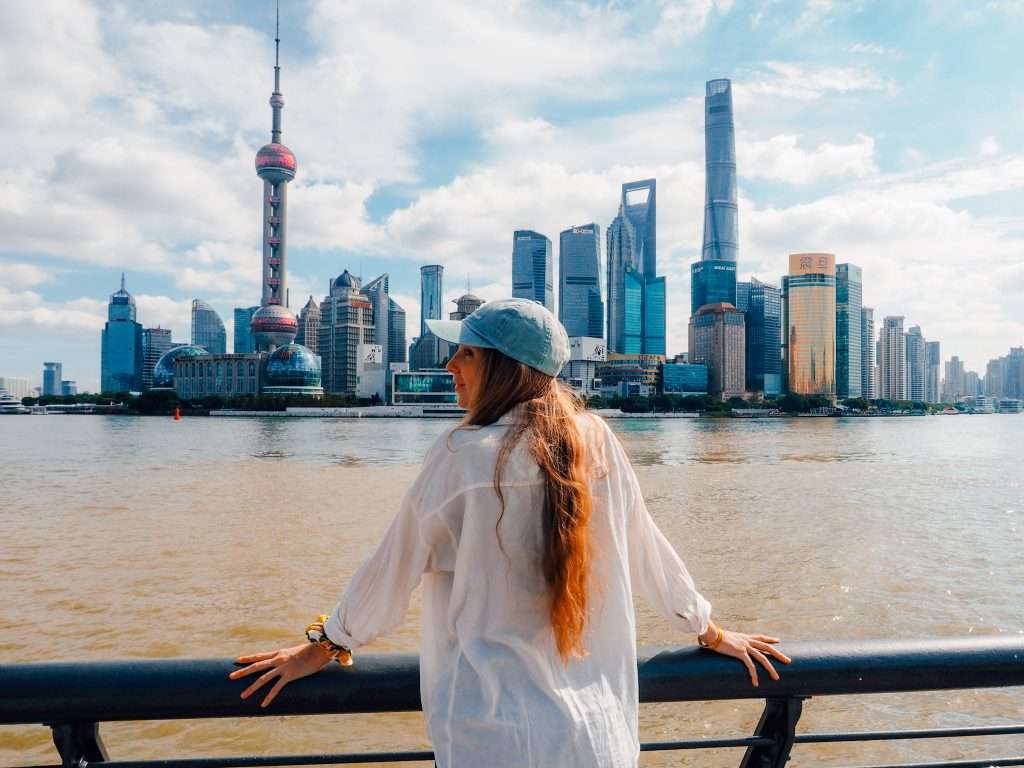 Skyline de Pudong desde The Bund, Shanghái, 21 días en China