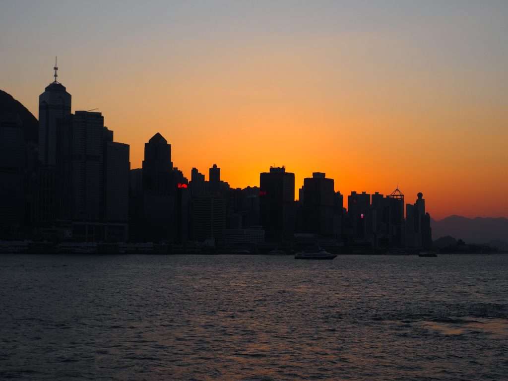Atardecer en Hong Kong