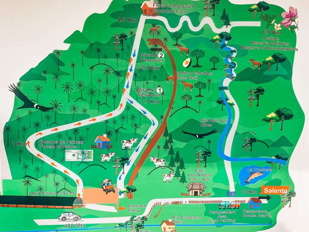 Mapa oficial en Valle Cocora