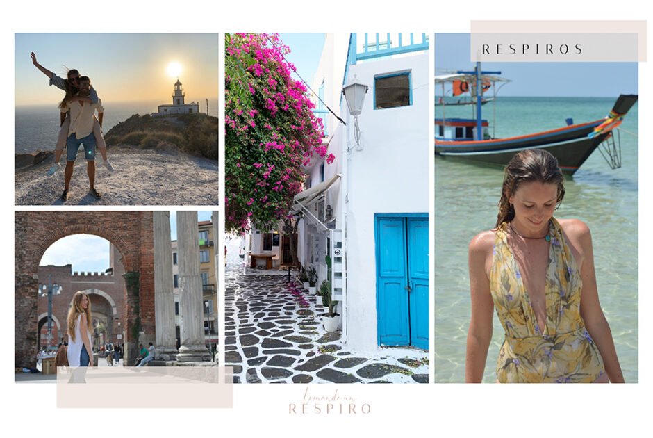 Collage de fotos de viajes post filosofía del viajero